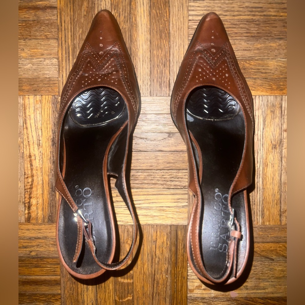 Franco Sarto Brown Leather Heels